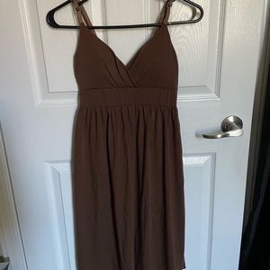 BRAND NEW Planet Gold empire waist brown dress